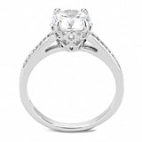 Alamode Rhodium Brass Ring with AAA Grade CZ in Clear - Alamode - Flyclothing LLC