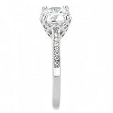 Alamode Rhodium Brass Ring with AAA Grade CZ in Clear - Alamode - Flyclothing LLC
