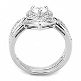 Alamode Rhodium Brass Ring with AAA Grade CZ in Clear - Alamode - Flyclothing LLC