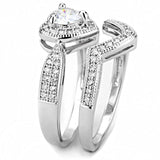 Alamode Rhodium Brass Ring with AAA Grade CZ in Clear - Alamode - Flyclothing LLC