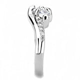 Alamode Rhodium Brass Ring with AAA Grade CZ in Clear - Alamode - Flyclothing LLC