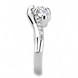 Alamode Rhodium Brass Ring with AAA Grade CZ in Clear - Alamode