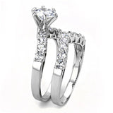 Alamode Rhodium Brass Ring with AAA Grade CZ in Clear - Alamode - Flyclothing LLC