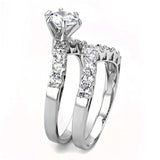 Alamode Rhodium Brass Ring with AAA Grade CZ in Clear - Alamode - Flyclothing LLC