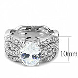 Alamode Rhodium Brass Ring with AAA Grade CZ in Clear - Alamode - Flyclothing LLC