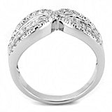 Alamode Rhodium Brass Ring with AAA Grade CZ in Clear - Alamode