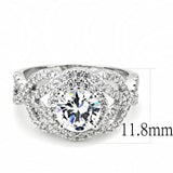 Alamode Rhodium Brass Ring with AAA Grade CZ in Clear - Alamode - Flyclothing LLC
