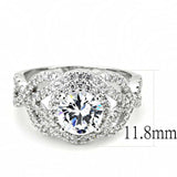 Alamode Rhodium Brass Ring with AAA Grade CZ in Clear - Alamode - Flyclothing LLC