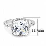 Alamode Rhodium Brass Ring with AAA Grade CZ in Clear - Alamode - Flyclothing LLC