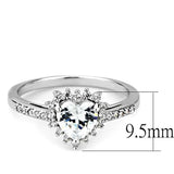 Alamode Rhodium Brass Ring with AAA Grade CZ in Clear - Alamode - Flyclothing LLC