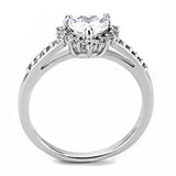 Alamode Rhodium Brass Ring with AAA Grade CZ in Clear - Alamode - Flyclothing LLC