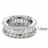 Alamode Rhodium Brass Ring with AAA Grade CZ in Clear - Alamode - Flyclothing LLC