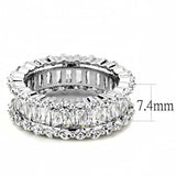 Alamode Rhodium Brass Ring with AAA Grade CZ in Clear - Alamode - Flyclothing LLC