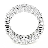 Alamode Rhodium Brass Ring with AAA Grade CZ in Clear - Alamode - Flyclothing LLC