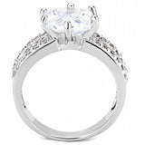 Alamode Rhodium Brass Ring with AAA Grade CZ in Clear - Alamode - Flyclothing LLC