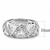 Alamode Rhodium Brass Ring with AAA Grade CZ in Clear - Alamode - Flyclothing LLC