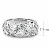 Alamode Rhodium Brass Ring with AAA Grade CZ in Clear - Alamode - Flyclothing LLC