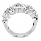 Alamode Rhodium Brass Ring with AAA Grade CZ in Clear - Alamode - Flyclothing LLC