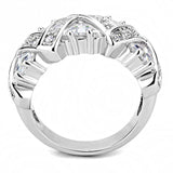 Alamode Rhodium Brass Ring with AAA Grade CZ in Clear - Alamode - Flyclothing LLC