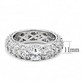 Alamode Rhodium Brass Ring with AAA Grade CZ in Clear - Alamode