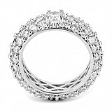 Alamode Rhodium Brass Ring with AAA Grade CZ in Clear - Alamode