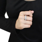 Alamode Rhodium Brass Ring with AAA Grade CZ in Clear - Alamode - Flyclothing LLC