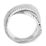 Alamode Rhodium Brass Ring with AAA Grade CZ in Clear - Alamode - Flyclothing LLC