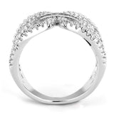 Alamode Rhodium Brass Ring with AAA Grade CZ in Clear - Alamode - Flyclothing LLC
