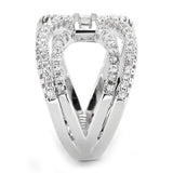 Alamode Rhodium Brass Ring with AAA Grade CZ in Clear - Alamode - Flyclothing LLC