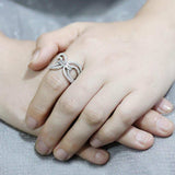 Alamode Rhodium Brass Ring with AAA Grade CZ in Clear - Alamode - Flyclothing LLC