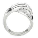 Alamode Rhodium Brass Ring with AAA Grade CZ in Clear - Alamode - Flyclothing LLC