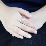 Alamode Rhodium Brass Ring with AAA Grade CZ in Clear - Alamode - Flyclothing LLC