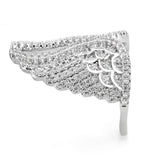 Alamode Rhodium Brass Ring with AAA Grade CZ in Clear - Alamode - Flyclothing LLC