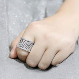 Alamode Rhodium Brass Ring with AAA Grade CZ in Clear - Alamode - Flyclothing LLC
