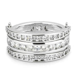 Alamode Rhodium Brass Ring with AAA Grade CZ in Clear - Alamode - Flyclothing LLC