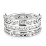 Alamode Rhodium Brass Ring with AAA Grade CZ in Clear - Alamode