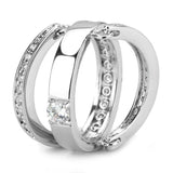 Alamode Rhodium Brass Ring with AAA Grade CZ in Clear - Alamode - Flyclothing LLC