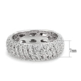 Alamode Rhodium Brass Ring with AAA Grade CZ in Clear - Alamode - Flyclothing LLC