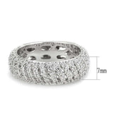 Alamode Rhodium Brass Ring with AAA Grade CZ in Clear - Alamode - Flyclothing LLC