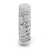 Alamode Rhodium Brass Ring with AAA Grade CZ in Clear - Alamode - Flyclothing LLC