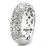 Alamode Rhodium Brass Ring with AAA Grade CZ in Clear - Alamode - Flyclothing LLC