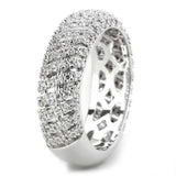 Alamode Rhodium Brass Ring with AAA Grade CZ in Clear - Alamode - Flyclothing LLC