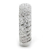Alamode Rhodium Brass Ring with AAA Grade CZ in Clear - Alamode - Flyclothing LLC