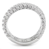Alamode Rhodium Brass Ring with AAA Grade CZ in Clear - Alamode - Flyclothing LLC