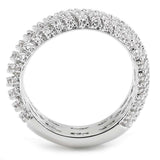 Alamode Rhodium Brass Ring with AAA Grade CZ in Clear - Alamode - Flyclothing LLC