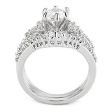 Alamode Rhodium Brass Ring with AAA Grade CZ in Clear - Alamode - Flyclothing LLC