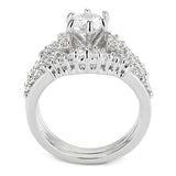 Alamode Rhodium Brass Ring with AAA Grade CZ in Clear - Alamode - Flyclothing LLC