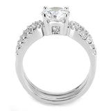 Alamode Rhodium Brass Ring with AAA Grade CZ in Clear - Alamode - Flyclothing LLC