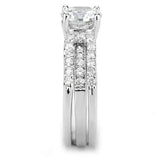 Alamode Rhodium Brass Ring with AAA Grade CZ in Clear - Alamode - Flyclothing LLC