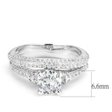Alamode Rhodium Brass Ring with AAA Grade CZ in Clear - Alamode - Flyclothing LLC